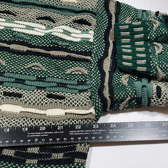 Vintage Protege Grandpa Sweater 3D Knit Mens L 90s Retro Cozy Heritage